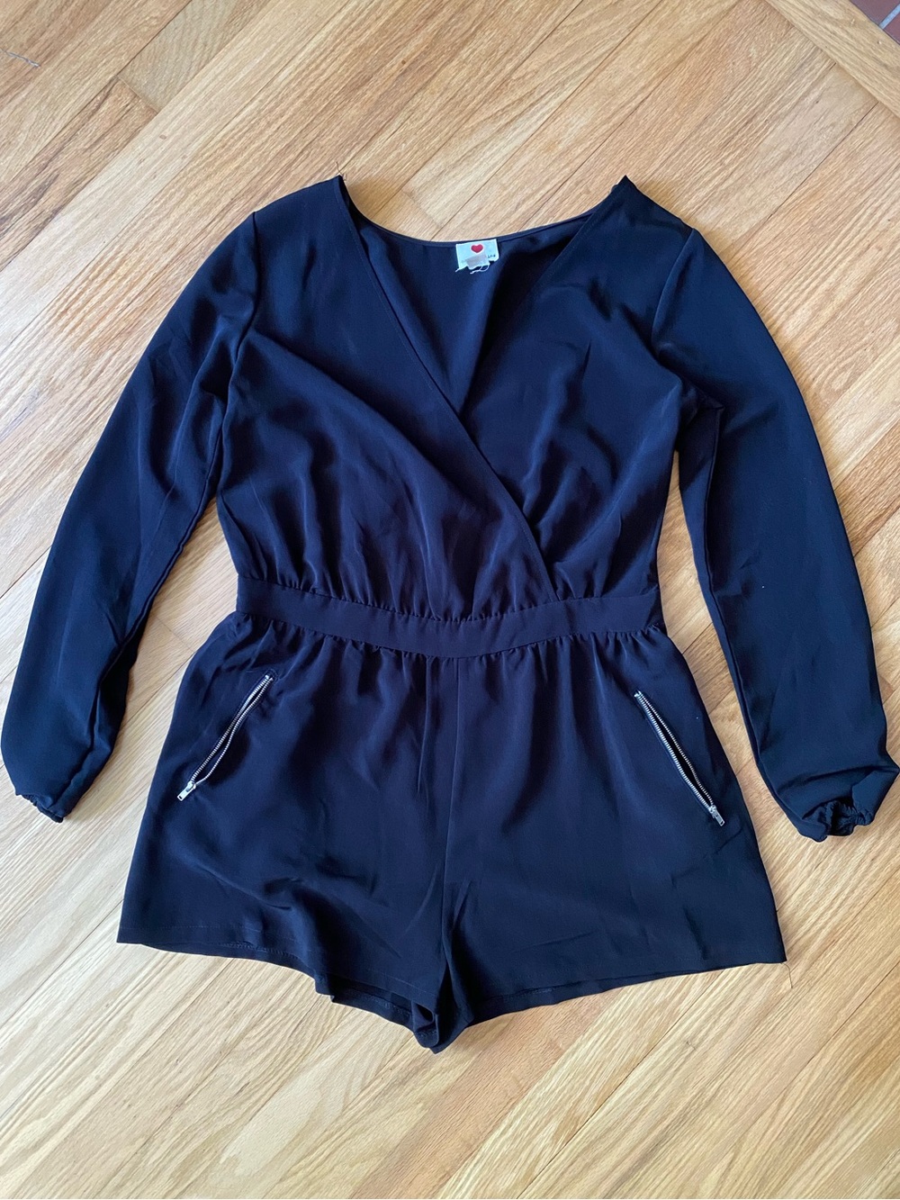 Black V-Neck Romper
